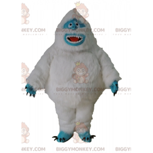 Costume de mascotte BIGGYMONKEY™ de yéti blanc et bleu de