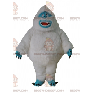 Disfraz de mascota Yeti blanco y azul de monstruo peludo