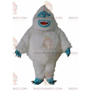 Disfraz de mascota Yeti blanco y azul de monstruo peludo