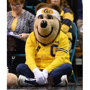 Disfraz de mascota BIGGYMONKEY™ de oso pardo en ropa deportiva