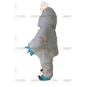 Furry Monster White and Blue Yeti maskottiasu BIGGYMONKEY™ -