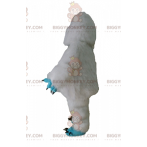 Traje de mascote Yeti branco e azul monstro peludo BIGGYMONKEY™