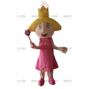 BIGGYMONKEY™ maskottiasu Keiju prinsessa vaaleanpunaisessa
