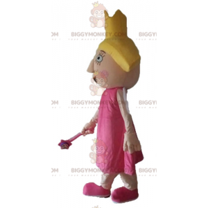 Kostým BIGGYMONKEY™ maskot víla princezna v růžových šatech s