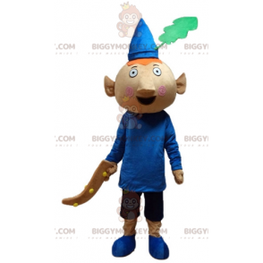 Red Leprechaun BIGGYMONKEY™ Mascot Costume Dressed In Blue