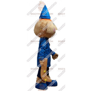 Rode kabouter BIGGYMONKEY™ mascottekostuum gekleed in blauwe