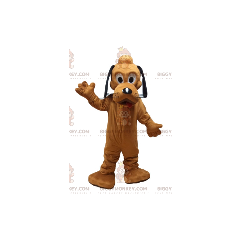 Costume della mascotte del famoso cane arancione Pluto