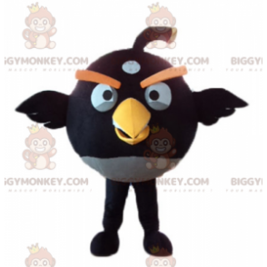 Traje de mascote BIGGYMONKEY™ de pássaro preto e amarelo do