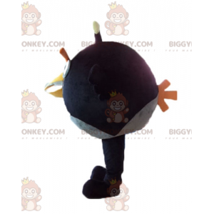 Traje de mascote BIGGYMONKEY™ de pássaro preto e amarelo do