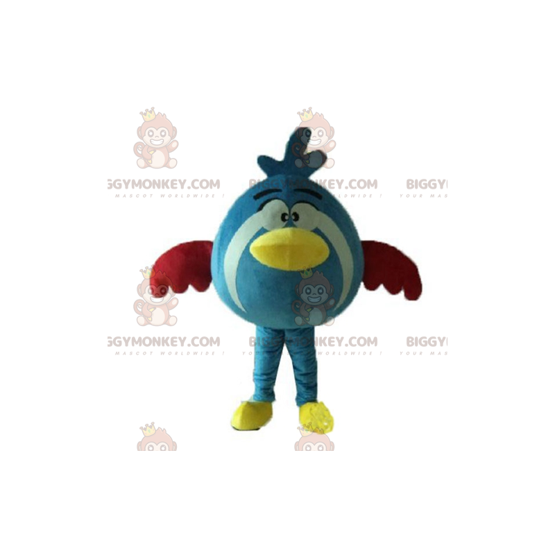 Bonito disfraz de mascota BIGGYMONKEY™ de pájaro azul amarillo