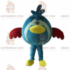 Bonito disfraz de mascota BIGGYMONKEY™ de pájaro azul amarillo