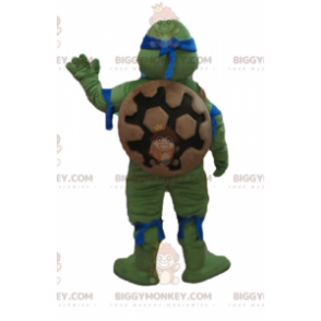 Famosa fantasia de mascote de tartaruga azul de Leonardo