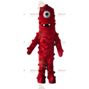 Rolig Giant Red Cyclops Alien BIGGYMONKEY™ maskotdräkt -