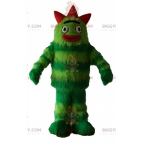 All hairy green monster mascot dressed as Batman Sizes L (175-180CM)