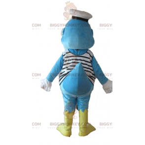 BIGGYMONKEY™ Costume da mascotte Anatra blu e gialla vestita da