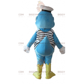 Disfraz de mascota BIGGYMONKEY™ Pato azul y amarillo vestido de