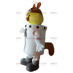 Traje de mascote de astronauta castor espacial castor