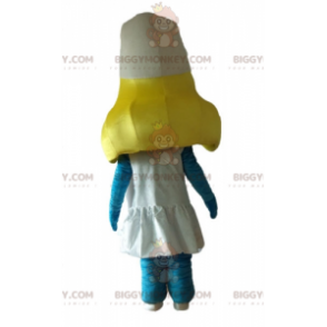 Traje de mascote BIGGYMONKEY™ da Smurfette da famosa história