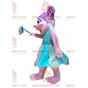 BIGGYMONKEY™ costume mascotte di graziosa fata rosa e blu molto