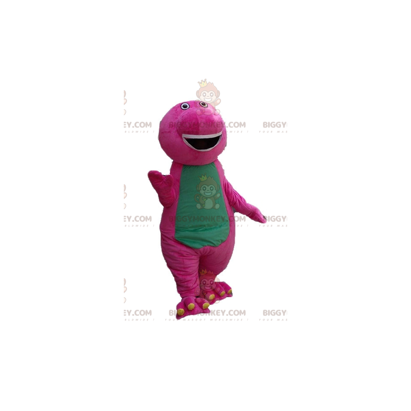 Costume da mascotte BIGGYMONKEY™ da dinosauro gigante rosa e