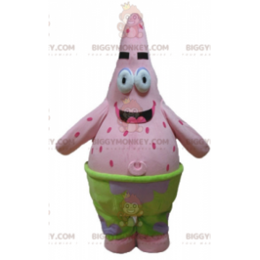 Traje de mascote BIGGYMONKEY™ da estrela-do-mar rosa de Patrick