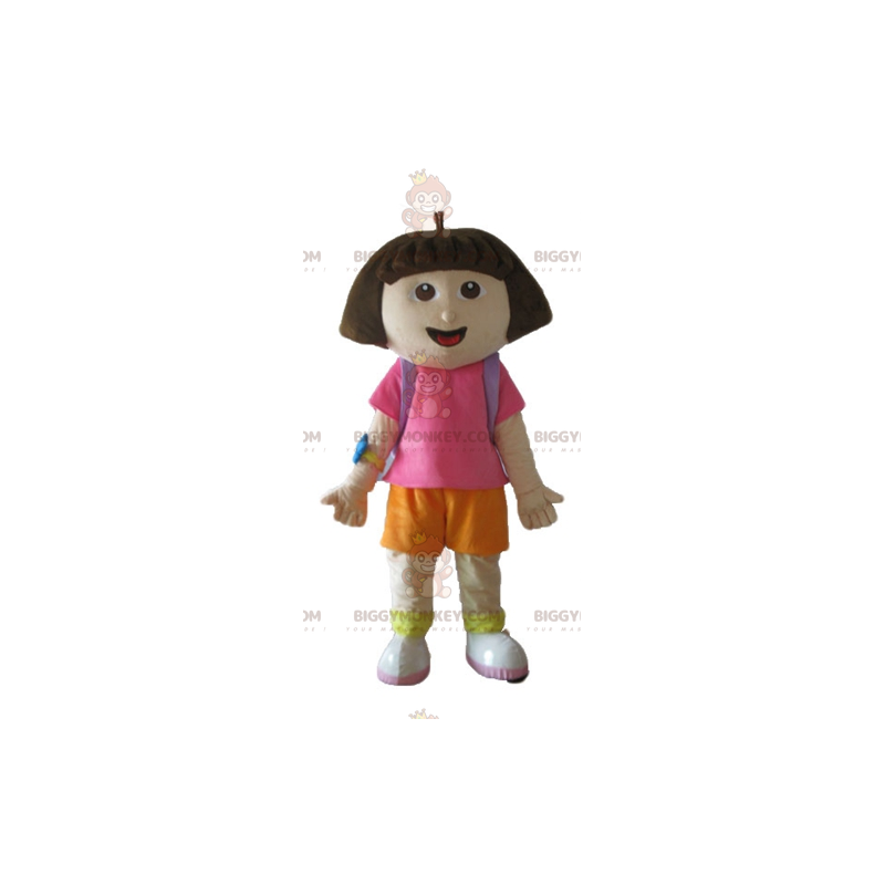 Kostým maskota BIGGYMONKEY™, slavná kreslená dívka Dora