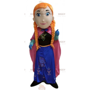 Στολή μασκότ Princess Redhead Girl BIGGYMONKEY™ με πλεξούδες -