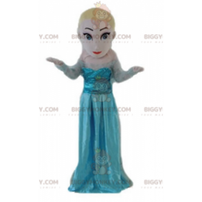 BIGGYMONKEY™ Blond prinsessepige i blå kjole maskotkostume -