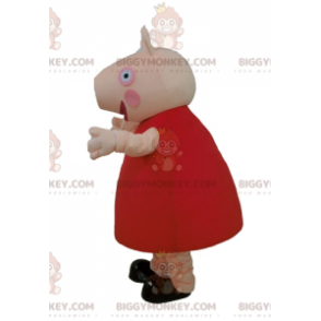 BIGGYMONKEY™ Costume da mascotte Maialino rosa con vestito