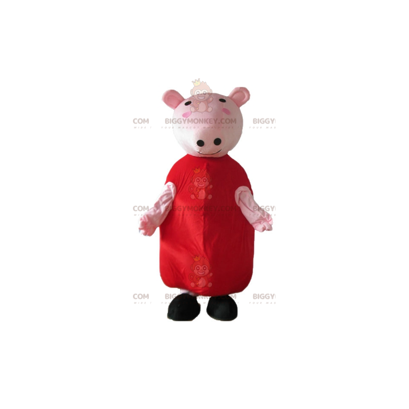 BIGGYMONKEY™ Costume da mascotte Maialino rosa con vestito