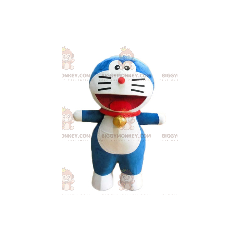 Doraemon berømt manga blå kat BIGGYMONKEY™ maskot kostume -