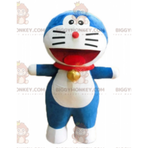 Doraemon berömda manga blå katt BIGGYMONKEY™ maskotdräkt -