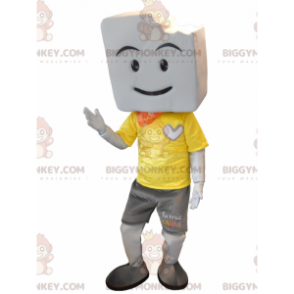 BIGGYMONKEY™ Big Giant White Marshmallow Costume da mascotte -