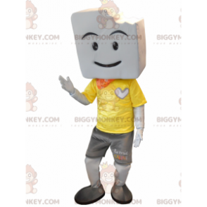 BIGGYMONKEY™ Big Giant White Marshmallow maskottiasu -