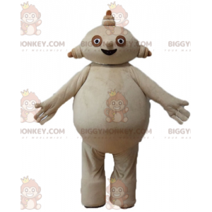 BIGGYMONKEY™ Disfraz de mascota de hombre beis, gordo, gordito