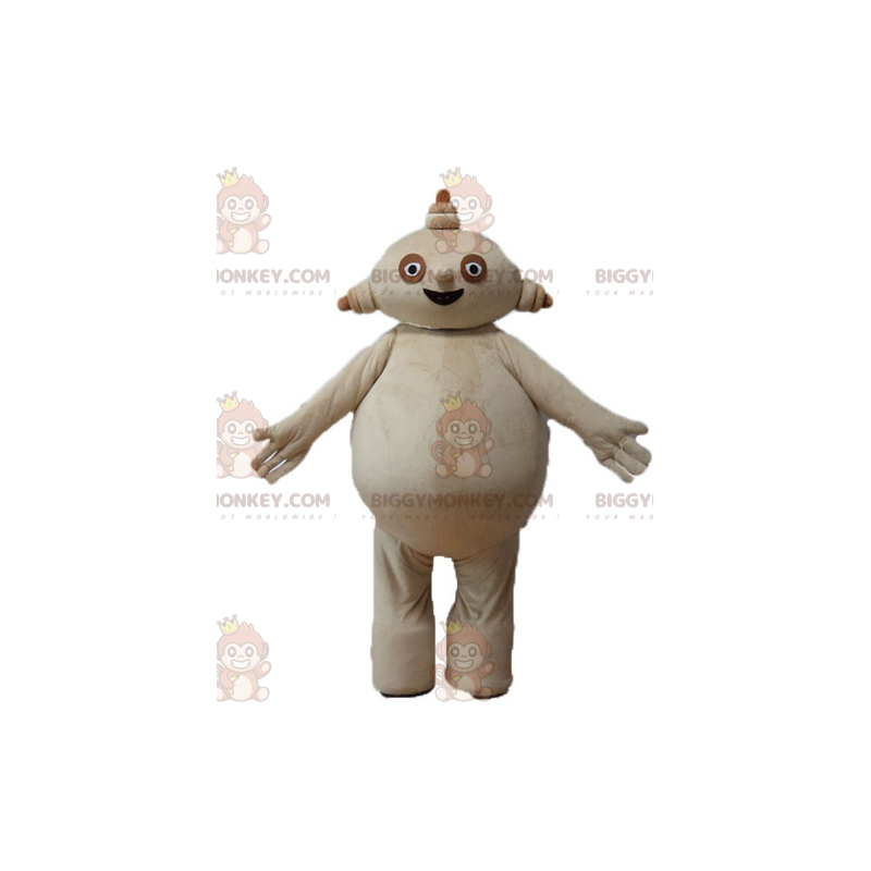 Costume de mascotte BIGGYMONKEY™ de gros bonhomme beige dodu et