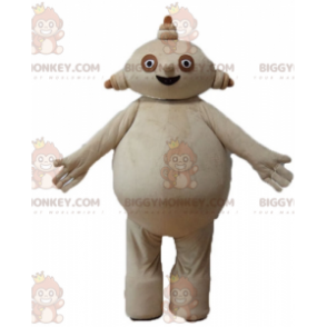 BIGGYMONKEY™ Traje de mascote de homem bege gordinho e