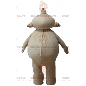 BIGGYMONKEY™ Traje de mascote de homem bege gordinho e