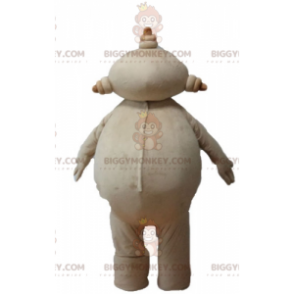 BIGGYMONKEY™ Disfraz de mascota de hombre beis, gordo, gordito