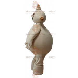 Costume de mascotte BIGGYMONKEY™ de gros bonhomme beige dodu et