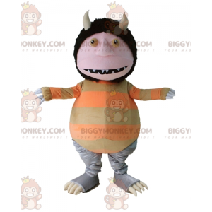 BIGGYMONKEY™ Weird Creature Kabouter Gnome Met Hoorns Mascotte