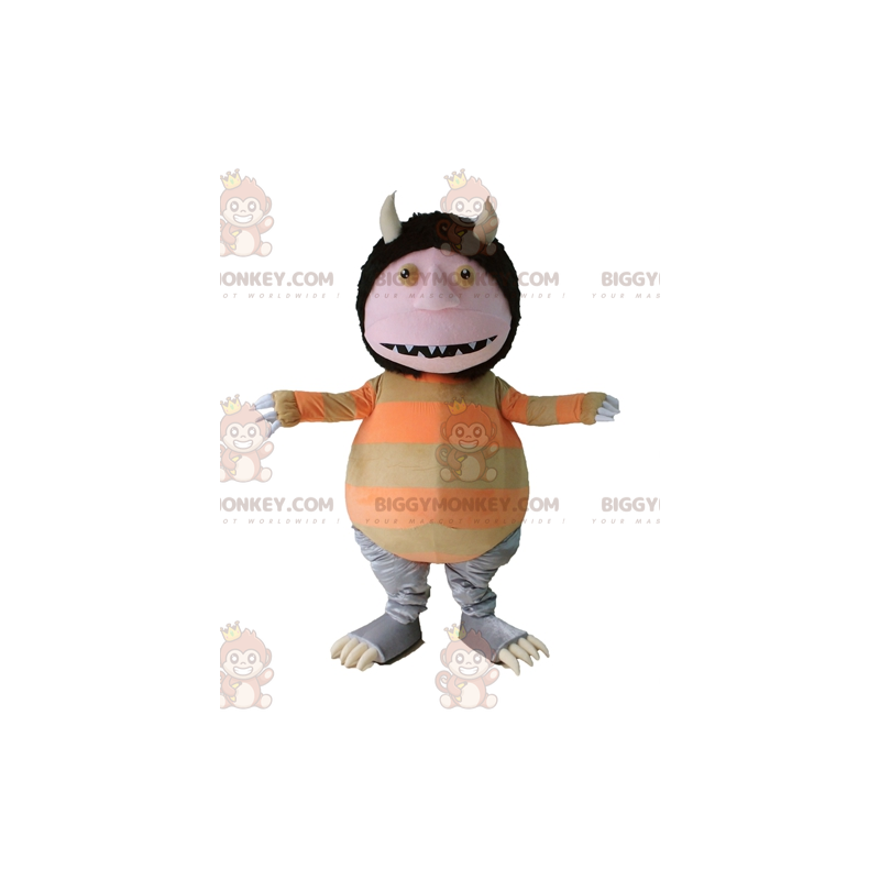BIGGYMONKEY™ Weird Creature Kabouter Gnome Met Hoorns Mascotte