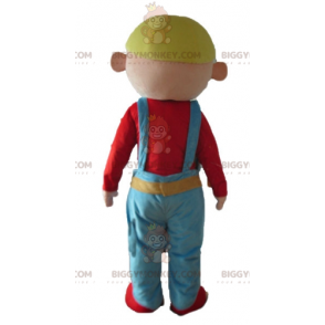 Traje de mascote BIGGYMONKEY™ trabalhador braçal sorridente e