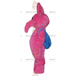 Rosa Elefant BIGGYMONKEY™ Maskottchen-Kostüm mit blauer Tasche