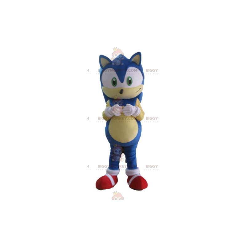BIGGYMONKEY™ Maskottchenkostüm von Sonic the Famous Videospiel