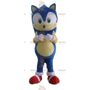 Traje de mascote BIGGYMONKEY™ de Sonic, o famoso videogame Blue