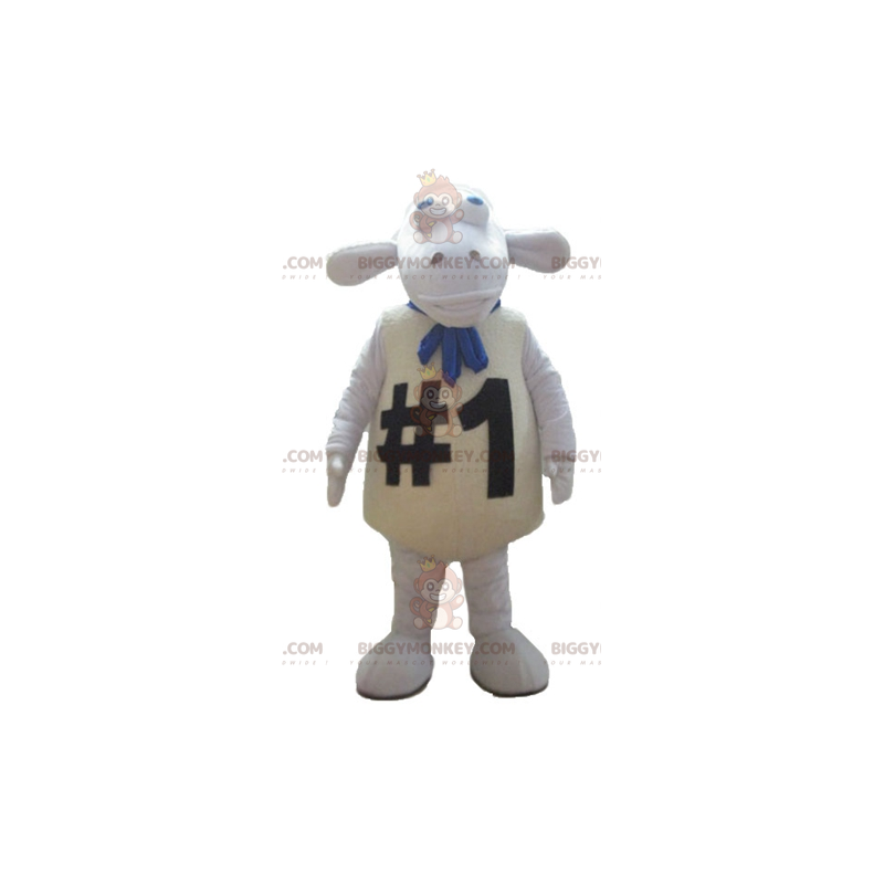 Costume de mascotte BIGGYMONKEY™ de gros mouton blanc très