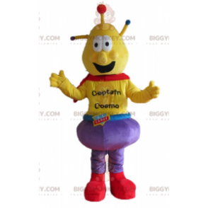 Traje de mascote amarelo Capitão Cosmo Alien BIGGYMONKEY™ –