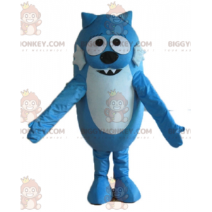 Costume de mascotte BIGGYMONKEY™ de chat de chien bleu bicolore