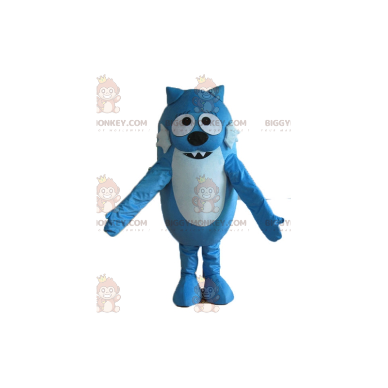 Traje de mascote BIGGYMONKEY™ gato azul de dois tons –